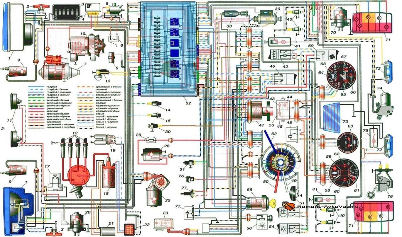 Схема ваз 2106 проводка электро карбюратор