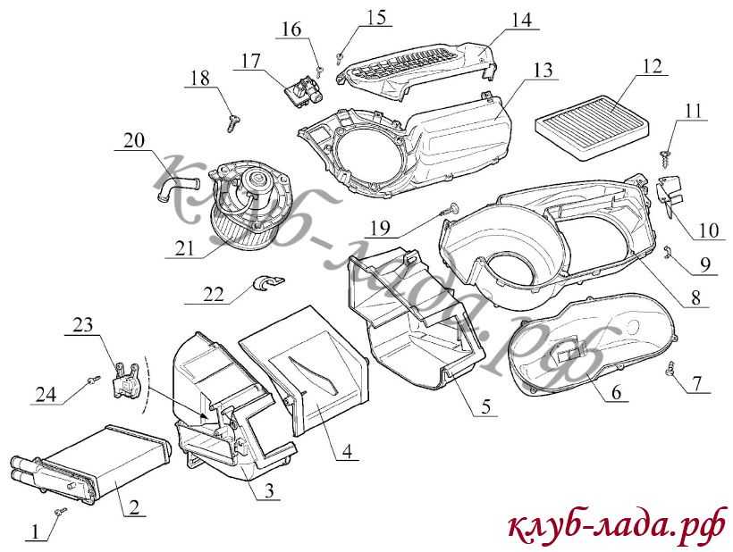 Схема отопления салона ваз приора