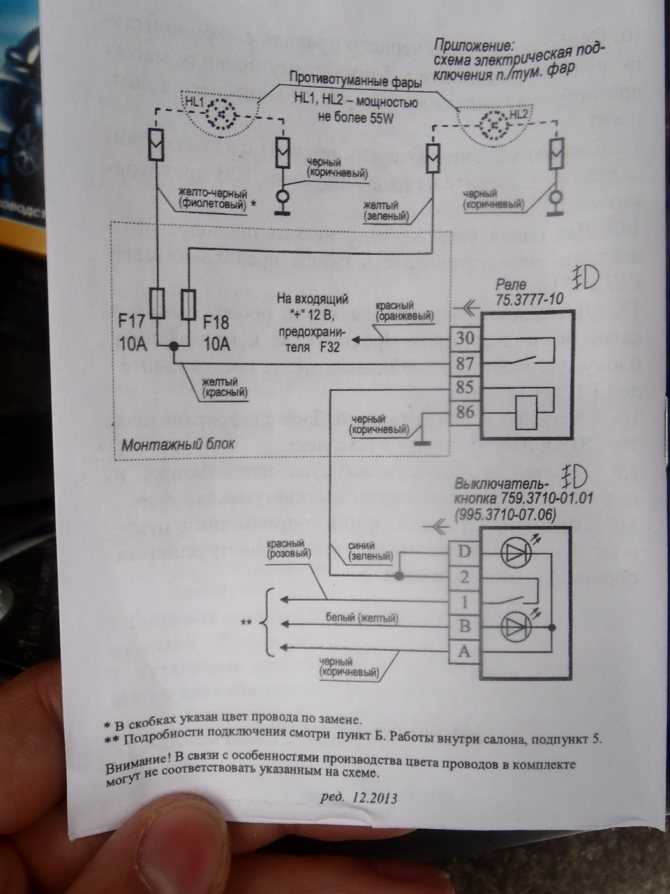 Как подключить противотуманные фары на калину: электрическая схема и пошаговая инструкция по установке