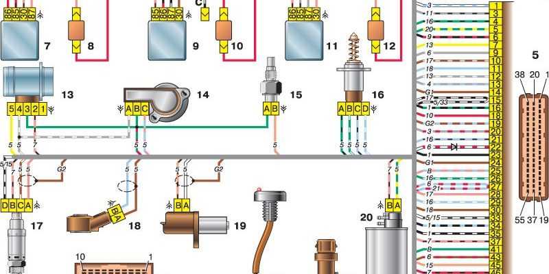 Схема электрооборудования (проводки) на ваз 2110