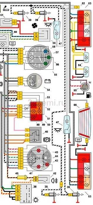 Схема электрооборудования ваз-2104 (карбюратор, инжектор) с описанием