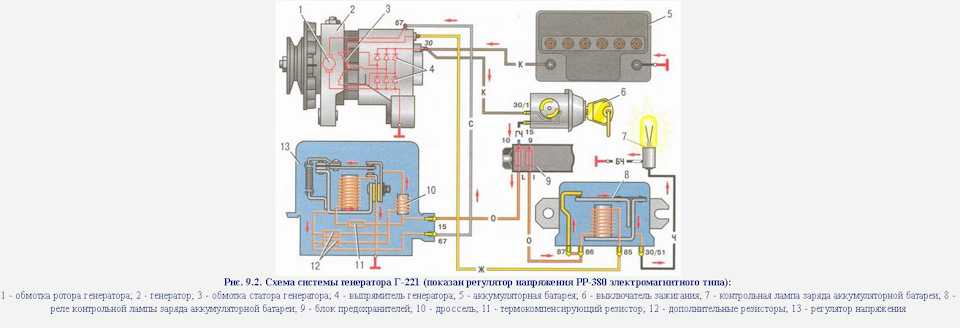 Схема подключения генератора ваз 2106