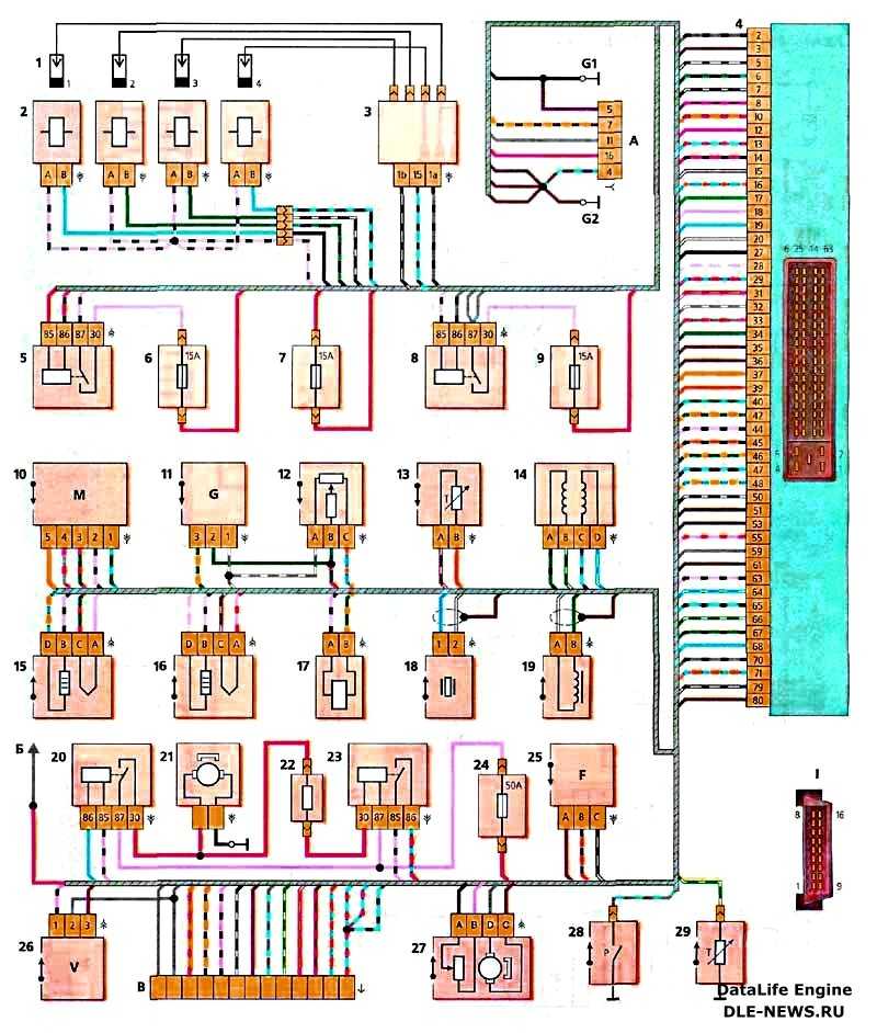 Схема электрооборудования lada kalina (лада калина, ваз-1118, 1119)